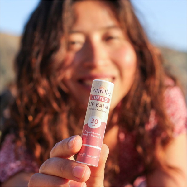 2026 Suntribe Organic Mineral Tinted Lip Balm SPF 30 STLBZT